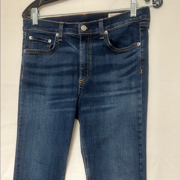 Rag & Bone Blue Ankle Cropped Jeans with Streamlined Silhouette - Picture 3 of 13
